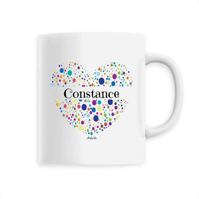 Cadeau anniversaire : Mug - Constance (Coeur) - 6 Coloris - Cadeau Unique & Tendre - Cadeau Personnalisable - Cadeaux-Positifs.com -Unique-Blanc-