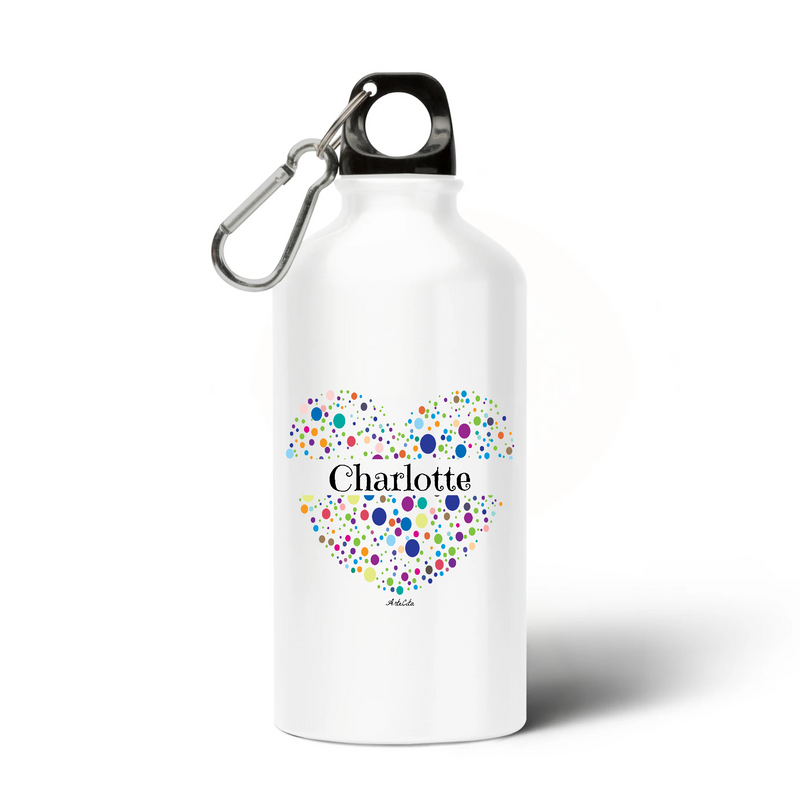 Cadeau anniversaire : Gourde - Charlotte (Coeur) - Sans BPA - Cadeau Unique & Tendre - Cadeau Personnalisable - Cadeaux-Positifs.com -Unique-Blanc-