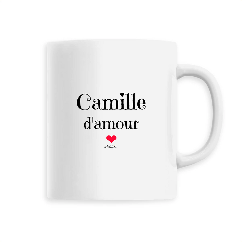 Cadeau anniversaire : Mug - Camille d'amour - 6 Coloris - Cadeau Original & Tendre - Cadeau Personnalisable - Cadeaux-Positifs.com -Unique-Blanc-