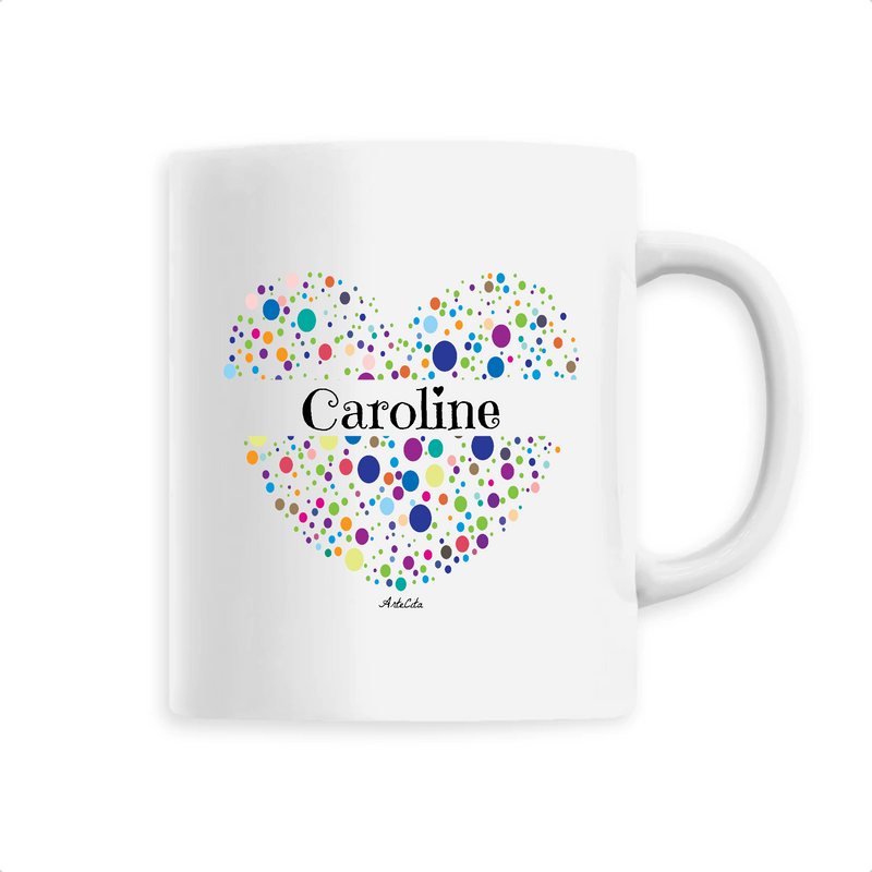 Cadeau anniversaire : Mug - Caroline (Coeur) - 6 Coloris - Cadeau Unique & Tendre - Cadeau Personnalisable - Cadeaux-Positifs.com -Unique-Blanc-