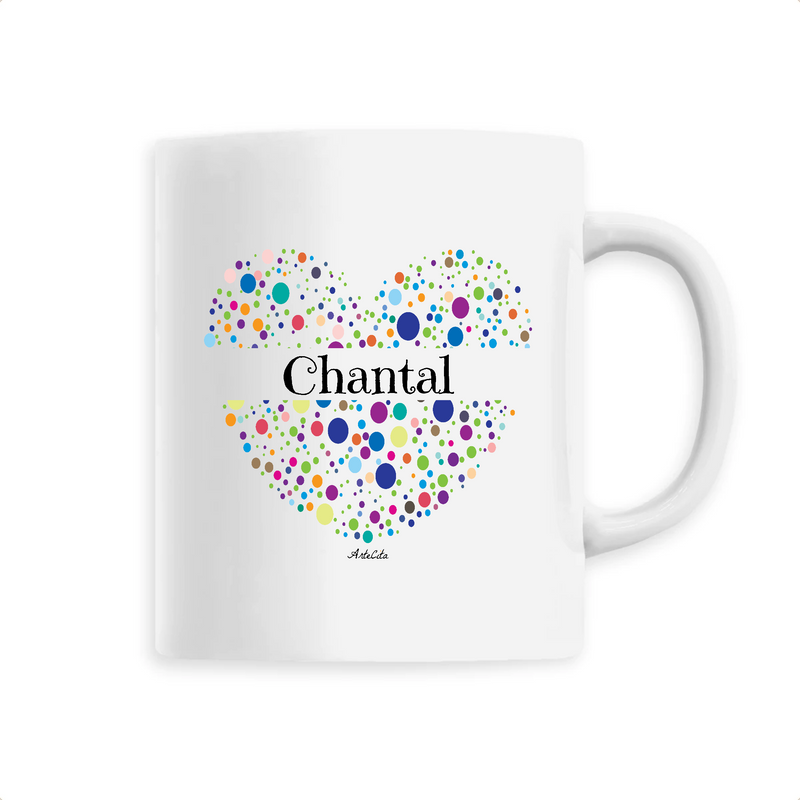 Cadeau anniversaire : Mug - Chantal (Coeur) - 6 Coloris - Cadeau Unique & Tendre - Cadeau Personnalisable - Cadeaux-Positifs.com -Unique-Blanc-
