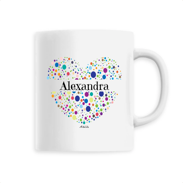 Mug - Alexandra (Coeur) - 6 Coloris - Cadeau Unique & Tendre - Cadeau Personnalisable - Cadeaux-Positifs.com -Unique-Blanc-