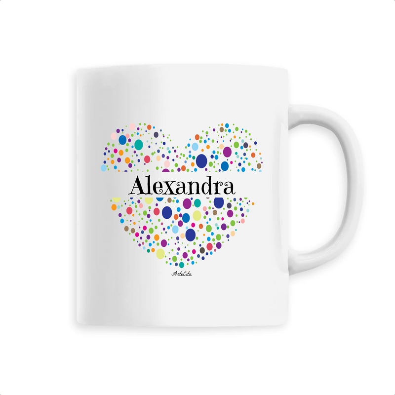 Cadeau anniversaire : Mug - Alexandra (Coeur) - 6 Coloris - Cadeau Unique & Tendre - Cadeau Personnalisable - Cadeaux-Positifs.com -Unique-Blanc-