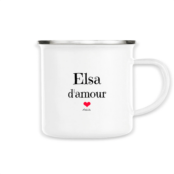 Mug - Elsa d'amour - Métal émaillé - Cadeau Original & Tendre - Cadeau Personnalisable - Cadeaux-Positifs.com -Unique-Blanc-