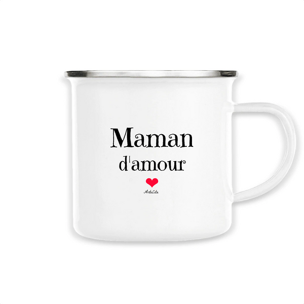 Mug - Maman d'amour - Métal émaillé - Cadeau Original & Tendre - Cadeau Personnalisable - Cadeaux-Positifs.com -Unique-Blanc-
