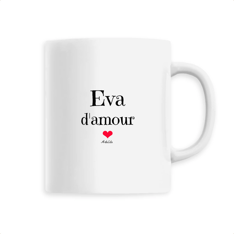 Cadeau anniversaire : Mug - Eva d'amour - 6 Coloris - Cadeau Original & Tendre - Cadeau Personnalisable - Cadeaux-Positifs.com -Unique-Blanc-