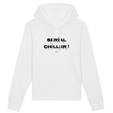 Sweat à Capuche - Serial Chiller - Coton Bio - 5 Coloris - Humour - Cadeau Personnalisable - Cadeaux-Positifs.com -XS-Blanc-