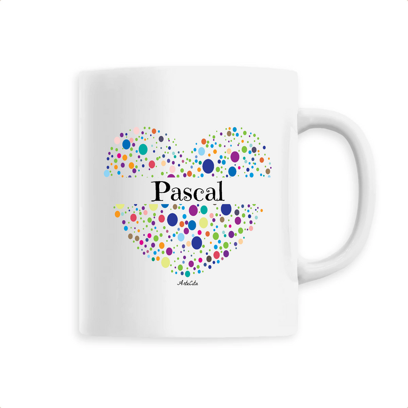 Cadeau anniversaire : Mug - Pascal (Coeur) - 6 Coloris - Cadeau Unique & Tendre - Cadeau Personnalisable - Cadeaux-Positifs.com -Unique-Blanc-