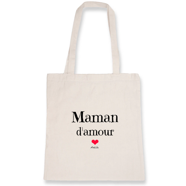 Tote Bag - Maman d'amour - Coton Bio - Cadeau Original & Tendre - Cadeau Personnalisable - Cadeaux-Positifs.com -Unique-Blanc-