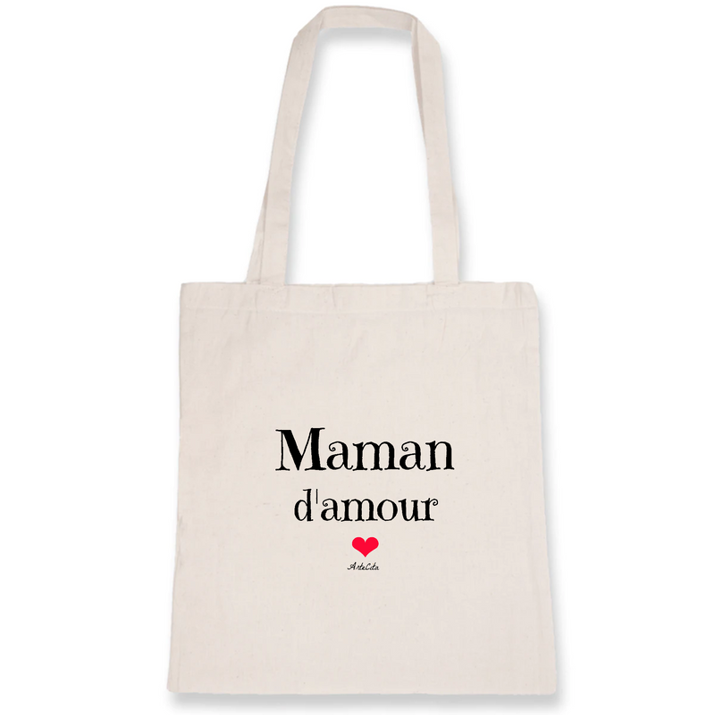 Cadeau anniversaire : Tote Bag - Maman d'amour - Coton Bio - Cadeau Original & Tendre - Cadeau Personnalisable - Cadeaux-Positifs.com -Unique-Blanc-