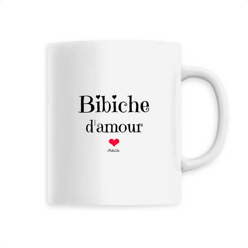 Cadeau anniversaire : Mug - Bibiche d'amour - 6 Coloris - Cadeau Original & Tendre - Cadeau Personnalisable - Cadeaux-Positifs.com -Unique-Blanc-