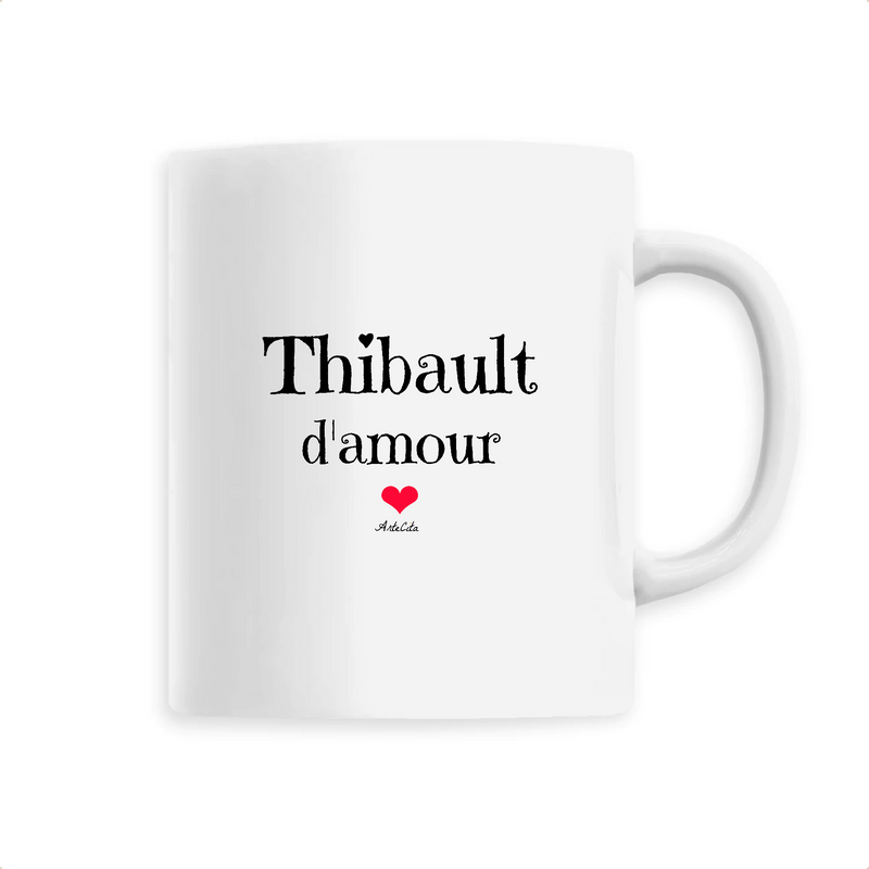 Cadeau anniversaire : Mug - Thibault d'amour - 6 Coloris - Cadeau Original & Tendre - Cadeau Personnalisable - Cadeaux-Positifs.com -Unique-Blanc-