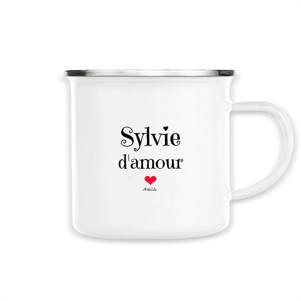 Mug - Sylvie d'amour - Métal émaillé - Cadeau Original & Tendre - Cadeau Personnalisable - Cadeaux-Positifs.com -Unique-Blanc-