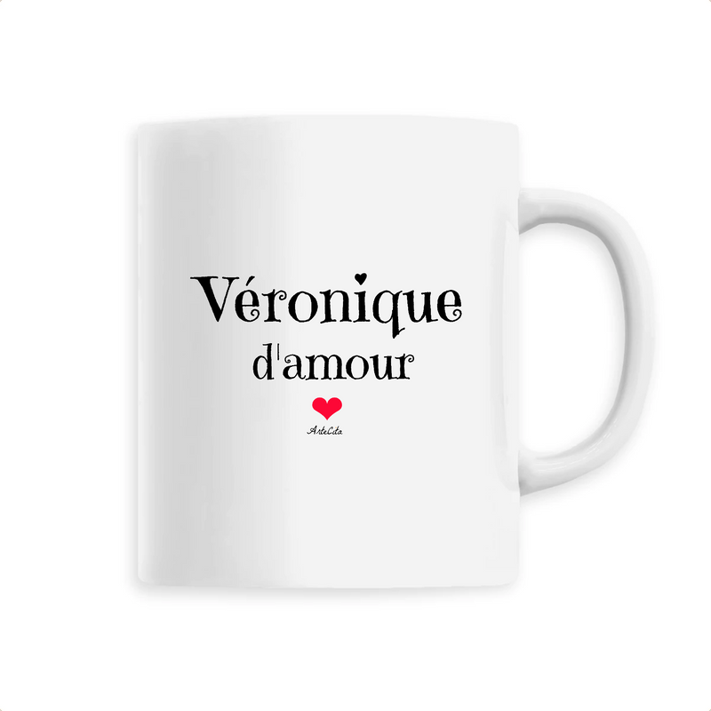 Cadeau anniversaire : Mug - Véronique d'amour - 6 Coloris - Cadeau Original & Tendre - Cadeau Personnalisable - Cadeaux-Positifs.com -Unique-Blanc-
