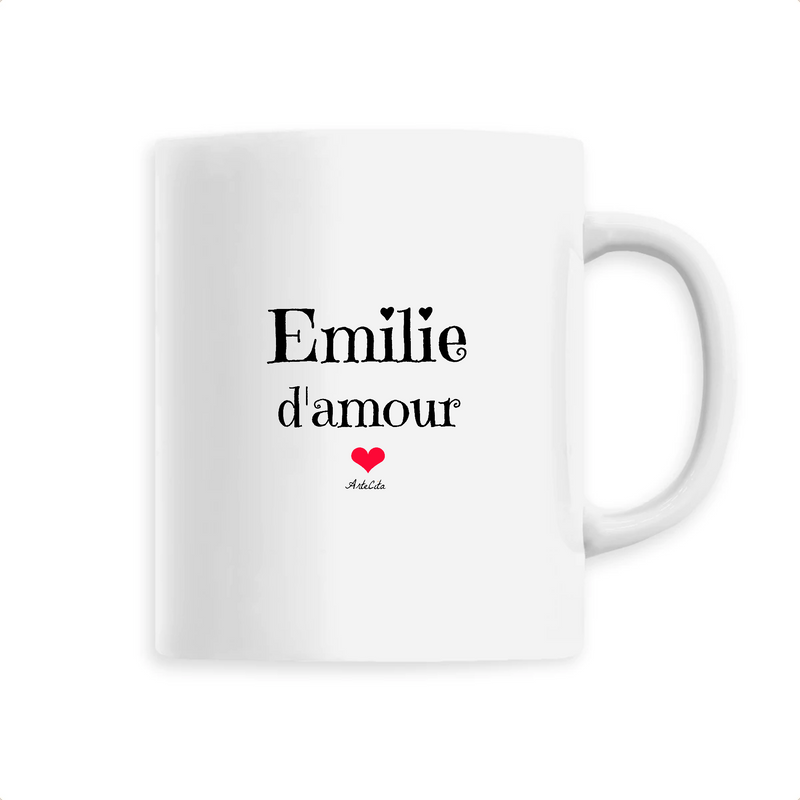 Cadeau anniversaire : Mug - Emilie d'amour - 6 Coloris - Cadeau Original & Tendre - Cadeau Personnalisable - Cadeaux-Positifs.com -Unique-Blanc-