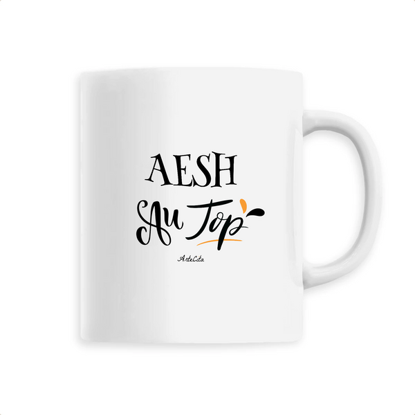 Mug - AESH au Top - 6 Coloris - Cadeau Original - Cadeau Personnalisable - Cadeaux-Positifs.com -Unique-Blanc-