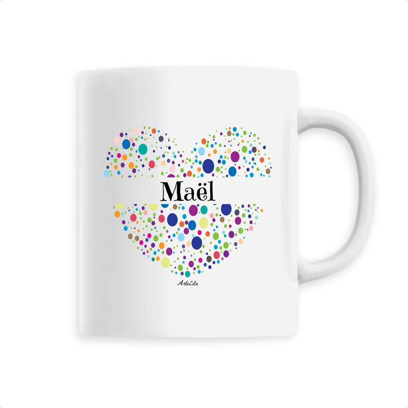 Cadeau anniversaire : Mug - Maël (Coeur) - 6 Coloris - Cadeau Unique & Tendre - Cadeau Personnalisable - Cadeaux-Positifs.com -Unique-Blanc-