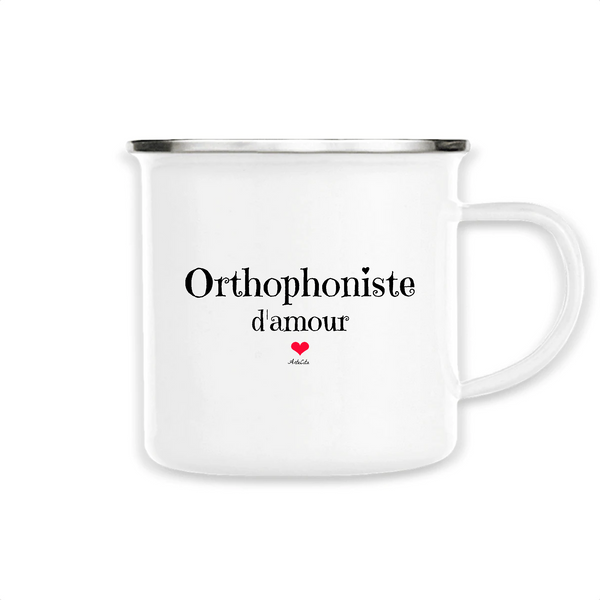 Mug - Orthophoniste d'amour - Métal émaillé - Cadeau Original & Tendre - Cadeau Personnalisable - Cadeaux-Positifs.com -Unique-Blanc-