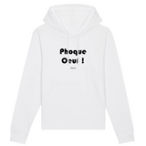 Sweat à Capuche - Phoque Oeuf - Coton Bio - 5 Coloris - Humour - Cadeau Personnalisable - Cadeaux-Positifs.com -XS-Blanc-