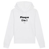 Sweat à Capuche - Phoque Dix - Coton Bio - 5 Coloris - Humour - Cadeau Personnalisable - Cadeaux-Positifs.com -XS-Blanc-