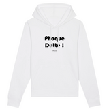 Sweat à Capuche - Phoque Datte - Coton Bio - 5 Coloris - Humour - Cadeau Personnalisable - Cadeaux-Positifs.com -XS-Blanc-