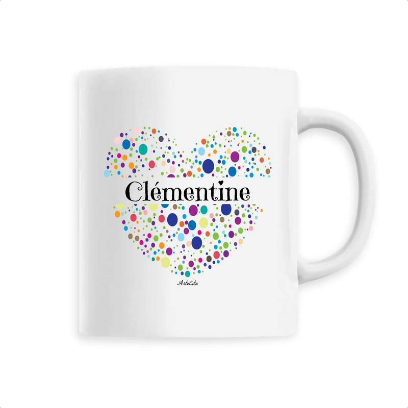 Cadeau anniversaire : Mug - Clémentine (Coeur) - 6 Coloris - Cadeau Unique & Tendre - Cadeau Personnalisable - Cadeaux-Positifs.com -Unique-Blanc-