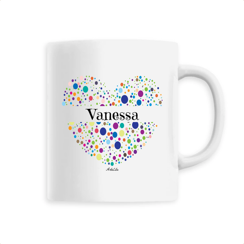 Cadeau anniversaire : Mug - Vanessa (Coeur) - 6 Coloris - Cadeau Unique & Tendre - Cadeau Personnalisable - Cadeaux-Positifs.com -Unique-Blanc-