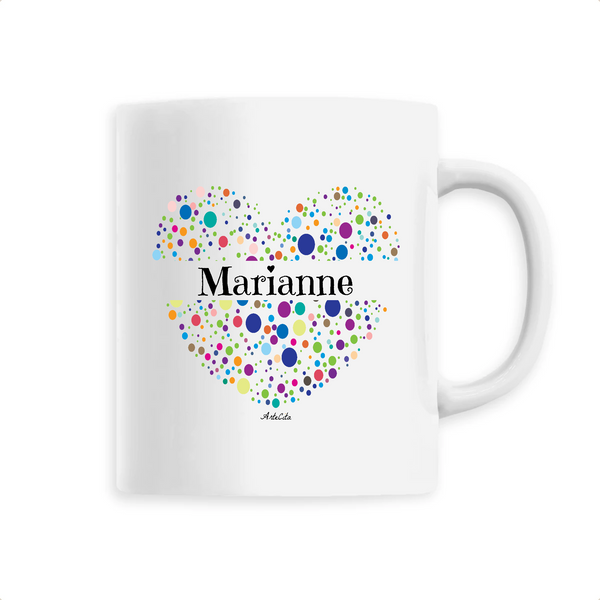 Mug - Marianne (Coeur) - 6 Coloris - Cadeau Unique & Tendre - Cadeau Personnalisable - Cadeaux-Positifs.com -Unique-Blanc-