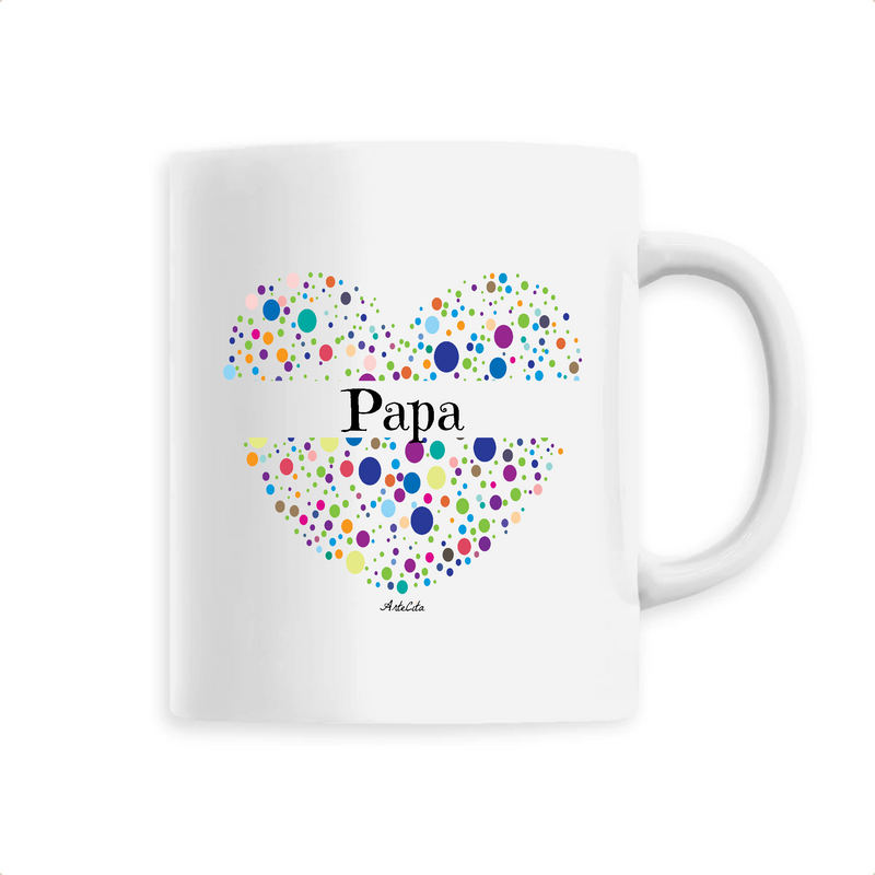 Cadeau anniversaire : Mug - Papa (Coeur) - 6 Coloris - Cadeau Unique & Tendre - Cadeau Personnalisable - Cadeaux-Positifs.com -Unique-Blanc-