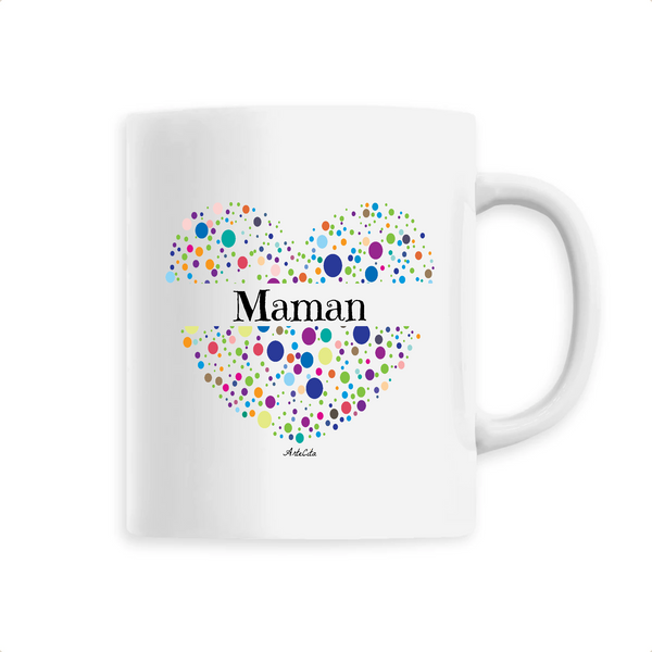 Mug - Maman (Coeur) - 6 Coloris - Cadeau Unique & Tendre - Cadeau Personnalisable - Cadeaux-Positifs.com -Unique-Blanc-