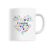 Mug - Cousine (Coeur) - 6 Coloris - Cadeau Unique & Tendre - Cadeau Personnalisable - Cadeaux-Positifs.com -Unique-Blanc-