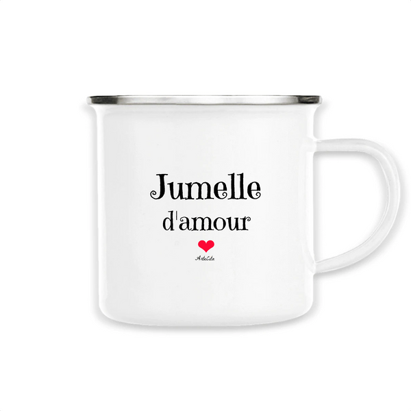 Mug - Jumelle d'amour - Métal émaillé - Cadeau Original & Tendre - Cadeau Personnalisable - Cadeaux-Positifs.com -Unique-Blanc-