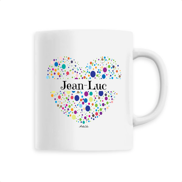 Mug - Jean-Luc (Coeur) - 6 Coloris - Cadeau Unique & Tendre - Cadeau Personnalisable - Cadeaux-Positifs.com -Unique-Blanc-