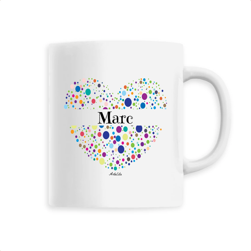 Cadeau anniversaire : Mug - Marc (Coeur) - 6 Coloris - Cadeau Unique & Tendre - Cadeau Personnalisable - Cadeaux-Positifs.com -Unique-Blanc-