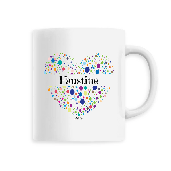 Mug - Faustine (Coeur) - 6 Coloris - Cadeau Unique & Tendre - Cadeau Personnalisable - Cadeaux-Positifs.com -Unique-Blanc-