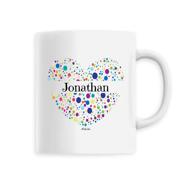 Mug - Jonathan (Coeur) - 6 Coloris - Cadeau Unique & Tendre - Cadeau Personnalisable - Cadeaux-Positifs.com -Unique-Blanc-
