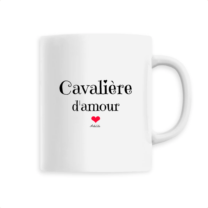 Cadeau anniversaire : Mug - Cavalière d'amour - 6 Coloris - Cadeau Original & Tendre - Cadeau Personnalisable - Cadeaux-Positifs.com -Unique-Blanc-