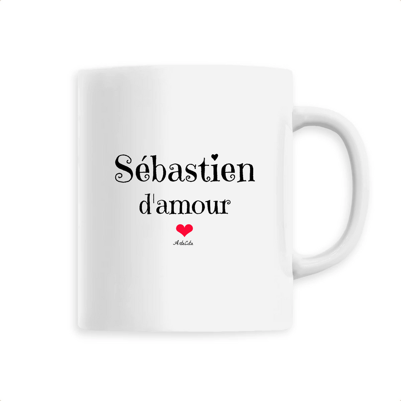 Cadeau anniversaire : Mug - Sébastien d'amour - 6 Coloris - Cadeau Original & Tendre - Cadeau Personnalisable - Cadeaux-Positifs.com -Unique-Blanc-