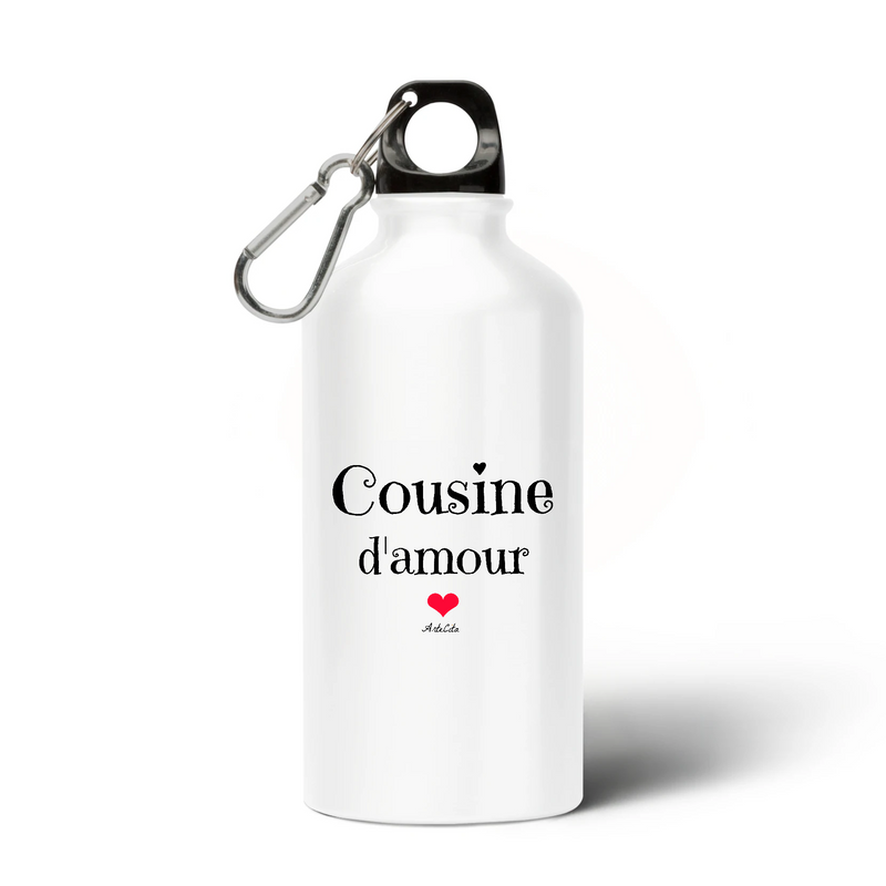 Cadeau anniversaire : Gourde - Cousine d'amour - Sans BPA - Cadeau Original & Tendre - Cadeau Personnalisable - Cadeaux-Positifs.com -Unique-Blanc-