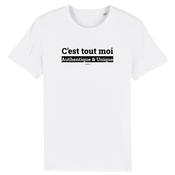 T-Shirt Premium - C'est tout moi - Coton Bio - 12 Coloris - Humour - Cadeau Personnalisable - Cadeaux-Positifs.com -XS-Blanc-