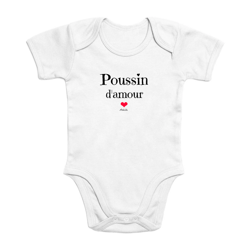 Cadeau anniversaire : Body - Poussin d'amour - Coton Bio - Cadeau Original & Tendre - Cadeau Personnalisable - Cadeaux-Positifs.com -0-3 Mois-Blanc-