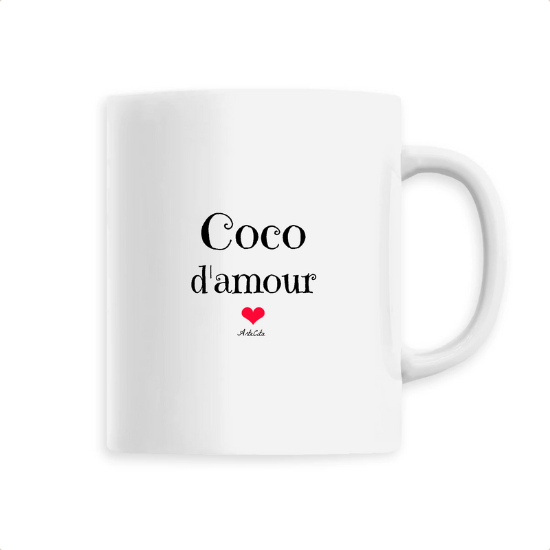 Cadeau anniversaire : Mug - Coco d'amour - 6 Coloris - Cadeau Original & Tendre - Cadeau Personnalisable - Cadeaux-Positifs.com -Unique-Blanc-