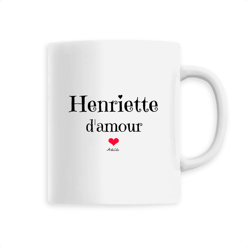 Cadeau anniversaire : Mug - Henriette d'amour - 6 Coloris - Cadeau Original & Tendre - Cadeau Personnalisable - Cadeaux-Positifs.com -Unique-Blanc-
