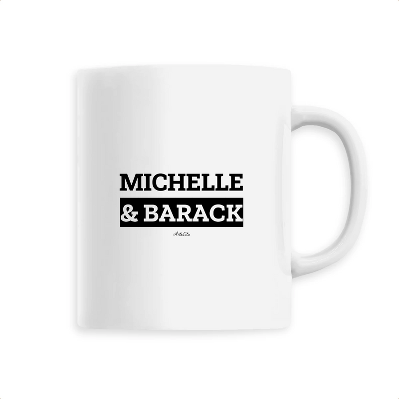 Cadeau anniversaire : Mug - Michelle & Barack - 6 Coloris - Cadeau Original & Mythique - Cadeau Personnalisable - Cadeaux-Positifs.com -Unique-Blanc-