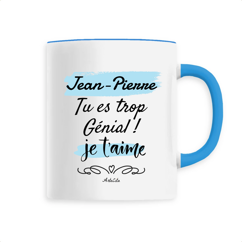Cadeau anniversaire : Mug - Jean-Pierre je t'aime - 6 Coloris - Cadeau Tendre & Original - Cadeau Personnalisable - Cadeaux-Positifs.com -Unique-Bleu-