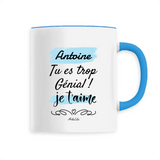 Mug - Antoine je t'aime - 6 Coloris - Cadeau Tendre & Original - Cadeau Personnalisable - Cadeaux-Positifs.com -Unique-Bleu-