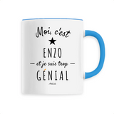 Mug - Enzo est trop Génial - 6 Coloris - Cadeau Original - Cadeau Personnalisable - Cadeaux-Positifs.com -Unique-Bleu-