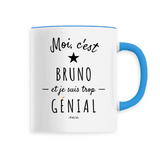 Mug - Bruno est trop Génial - 6 Coloris - Cadeau Original - Cadeau Personnalisable - Cadeaux-Positifs.com -Unique-Bleu-