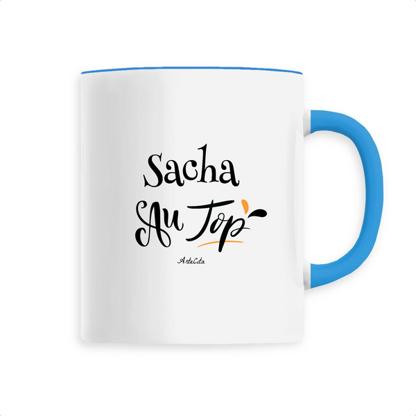 Mug - Sacha au Top - 6 Coloris - Cadeau Original - Cadeau Personnalisable - Cadeaux-Positifs.com -Unique-Bleu-