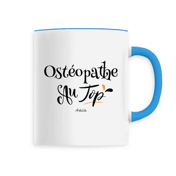 Mug - Ostéopathe au Top - 6 Coloris - Cadeau Original - Cadeau Personnalisable - Cadeaux-Positifs.com -Unique-Bleu-